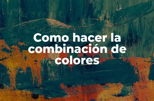 Como Hacer la Combinación de Colores