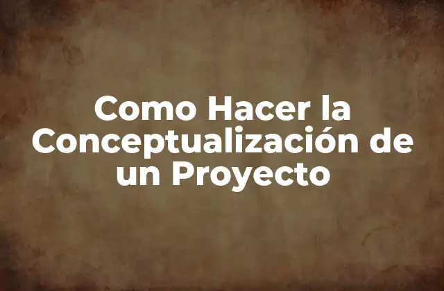 Como Hacer la Conceptualización de un Proyecto