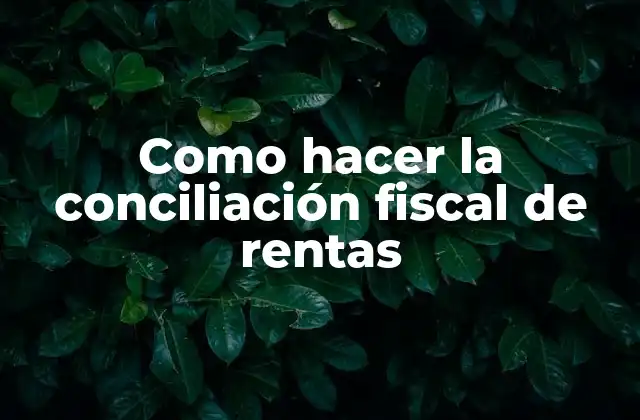 Como Hacer la Conciliación Fiscal de Rentas