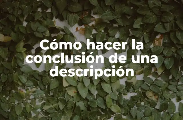 Cómo Hacer la Conclusión de una Descripción