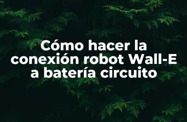Cómo Hacer la Conexión Robot Wall-e a Batería Circuito