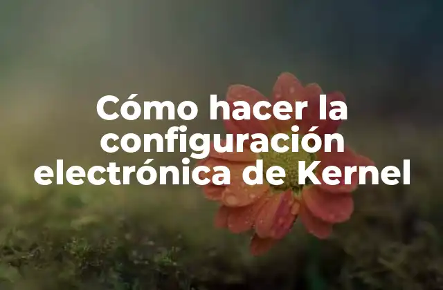 Cómo Hacer la Configuración Electrónica de Kernel