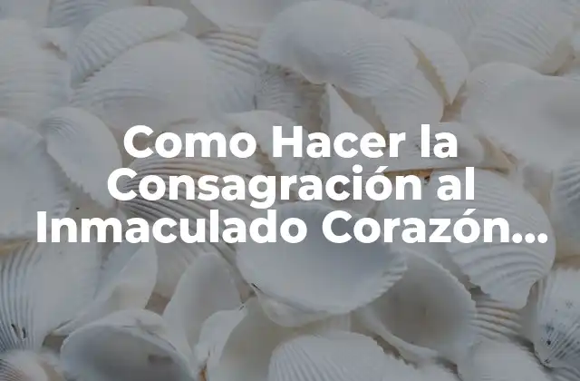 Como Hacer la Consagración Al Inmaculado Corazón de María