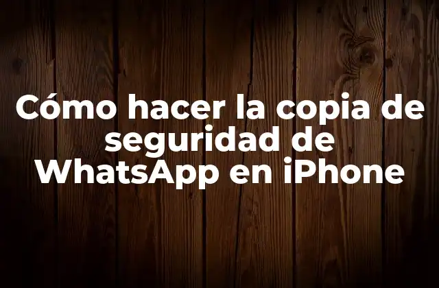 Cómo Hacer la Copia de Seguridad de Whatsapp en Iphone