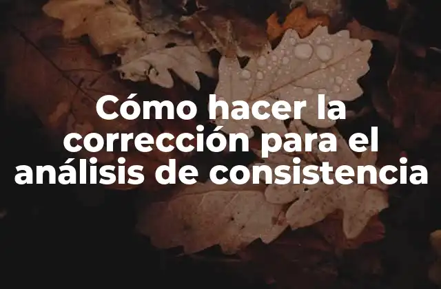 Cómo Hacer la Corrección para el Análisis de Consistencia