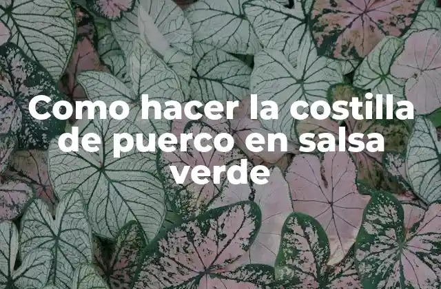 Como Hacer la Costilla de Puerco en Salsa Verde