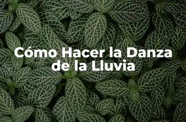 Cómo Hacer la Danza de la Lluvia