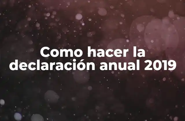 Como Hacer la Declaración Anual 2019
