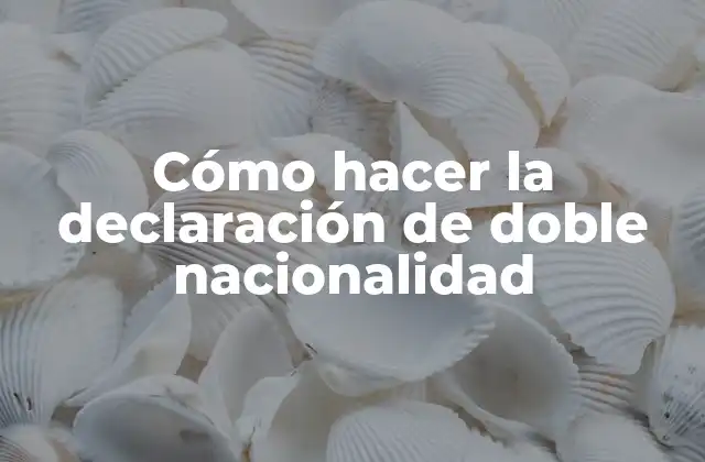 Cómo Hacer la Declaración de Doble Nacionalidad