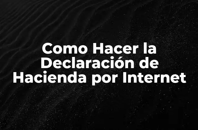 Como Hacer la Declaración de Hacienda por Internet