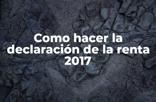 Como Hacer la Declaración de la Renta 2017