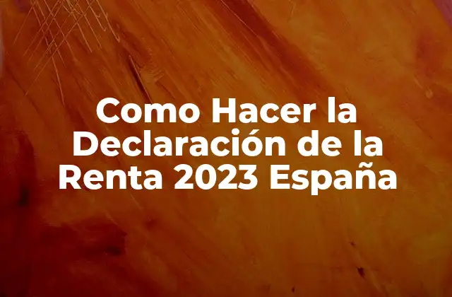 Como Hacer la Declaración de la Renta 2023 España