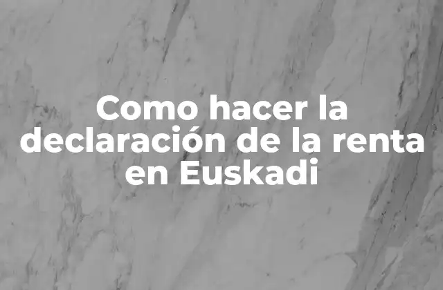 ¿Qué es la declaración de la renta en Euskadi?