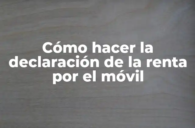 Cómo Hacer la Declaración de la Renta por el Móvil