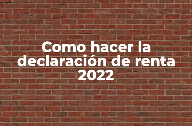 Como Hacer la Declaración de Renta 2022