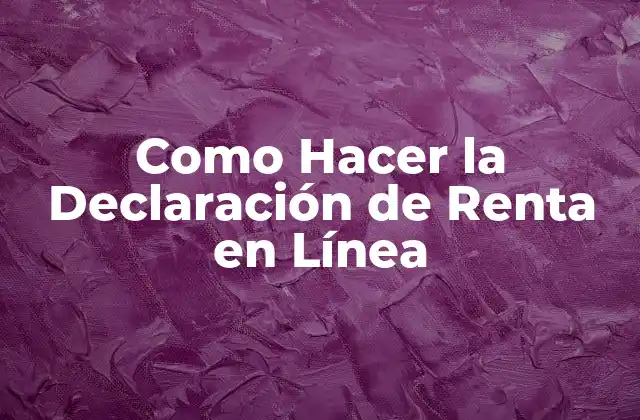 Como Hacer la Declaración de Renta en Línea