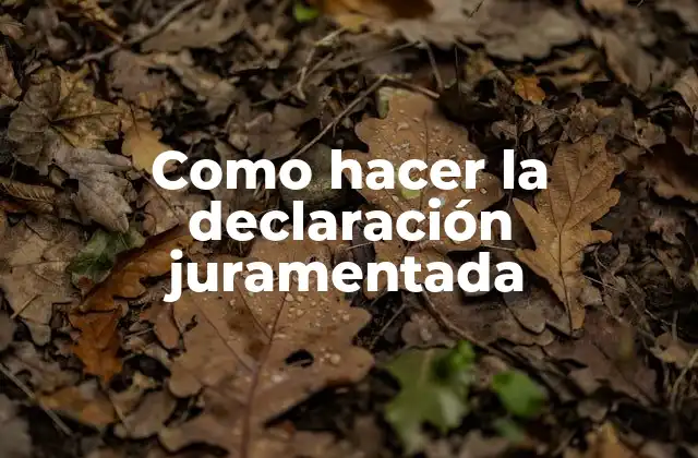 Como Hacer la Declaración Juramentada