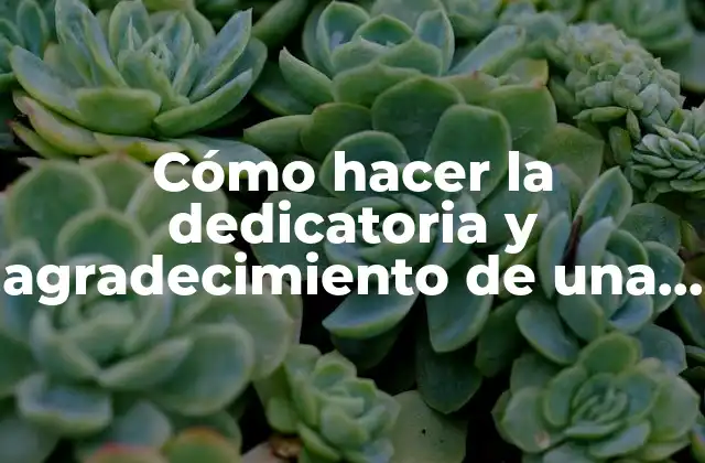 Cómo Hacer la Dedicatoria y Agradecimiento de una Tesis