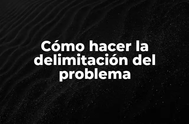 Cómo Hacer la Delimitación Del Problema