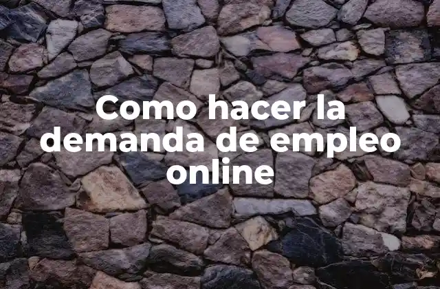 Como Hacer la Demanda de Empleo Online