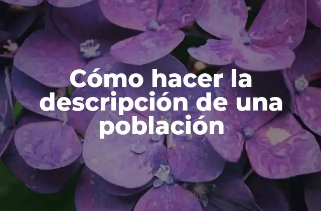 Cómo Hacer la Descripción de una Población 2 Descripción de una población: ¿qué es y para qué sirve?