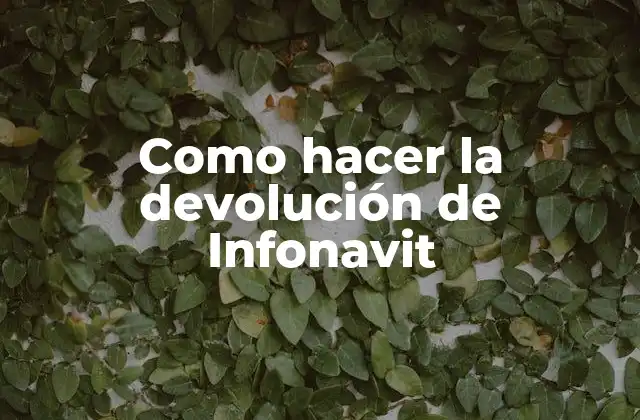 Como Hacer la Devolución de Infonavit