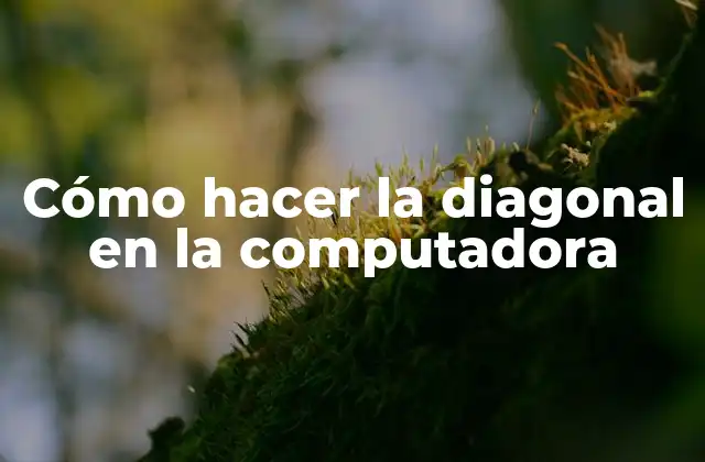 Cómo Hacer la Diagonal en la Computadora