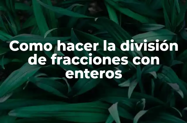 Como Hacer la División de Fracciones con Enteros