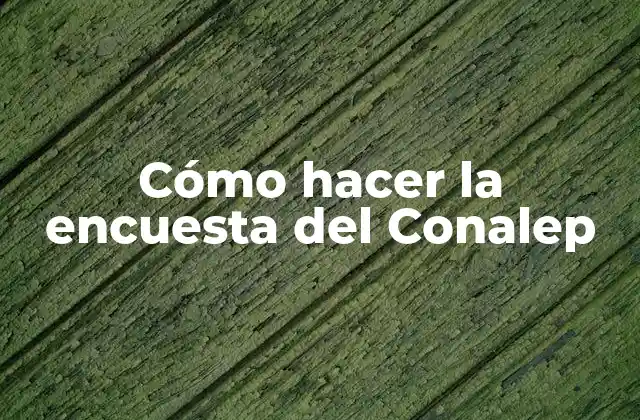 Cómo Hacer la Encuesta Del Conalep