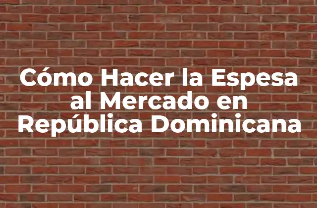 Cómo Hacer la Espesa Al Mercado en República Dominicana