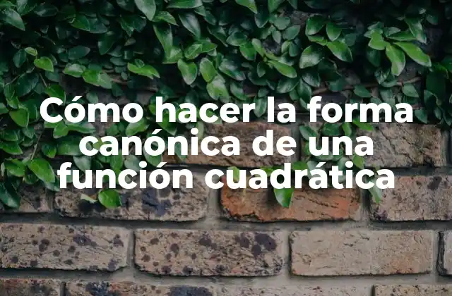 La forma canónica de una función cuadrática