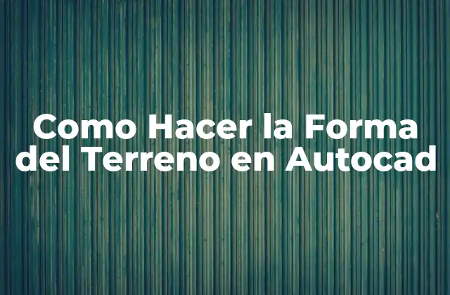 ¿Qué es la Forma del Terreno en Autocad?