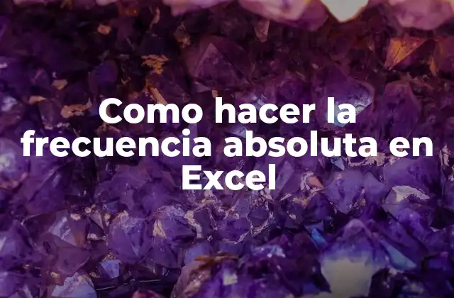 Como Hacer la Frecuencia Absoluta en Excel