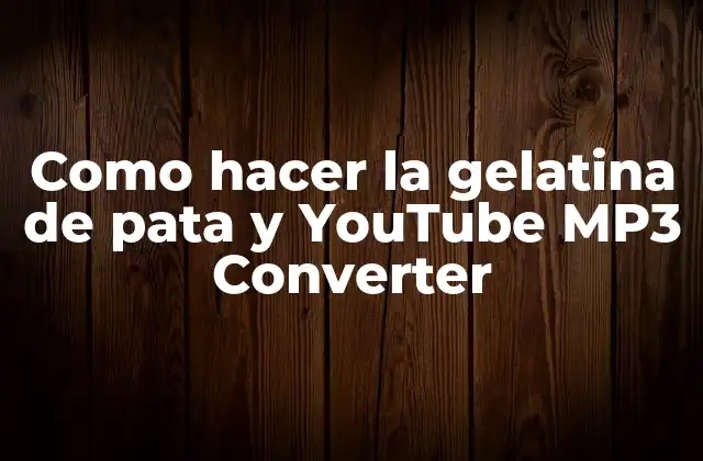 Como Hacer la Gelatina de Pata y Youtube Mp3 Converter