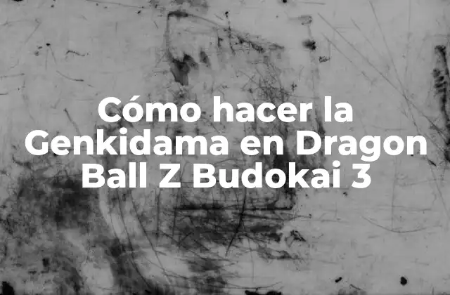 Cómo Hacer la Genkidama en Dragon Ball Z Budokai 3