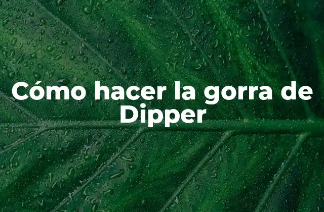 Cómo Hacer la Gorra de Dipper