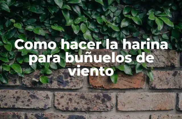 Como Hacer la Harina para Buñuelos de Viento