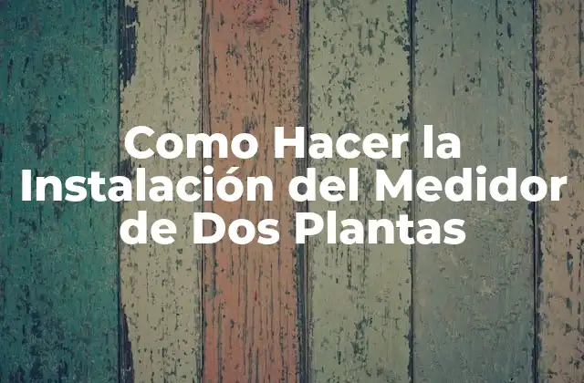 Como Hacer la Instalación Del Medidor de Dos Plantas