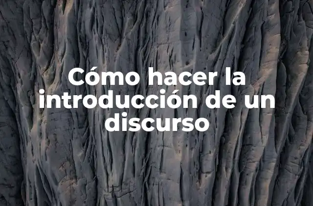 Cómo hacer la introducción de un discurso