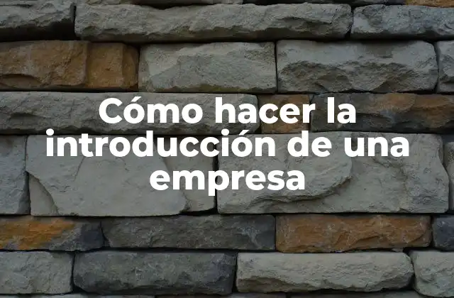 Cómo Hacer la Introducción de una Empresa