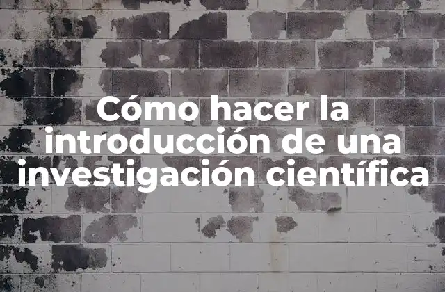 Cómo Hacer la Introducción de una Investigación Científica