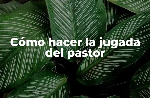 Cómo Hacer la Jugada Del Pastor
