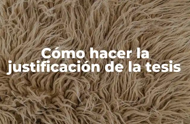 Cómo Hacer la Justificación de la Tesis
