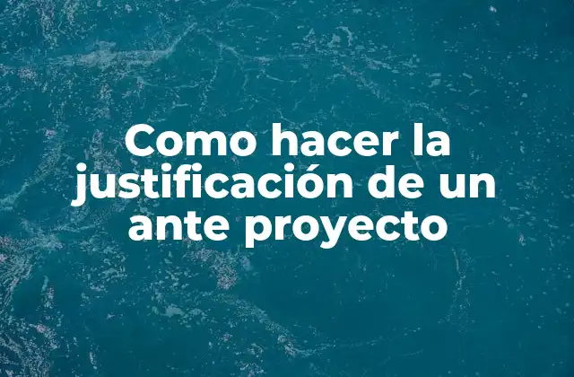 Como Hacer la Justificación de un ante Proyecto
