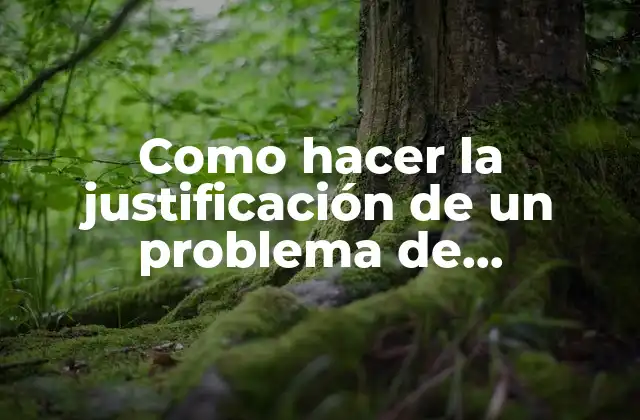 Como Hacer la Justificación de un Problema de Investigación