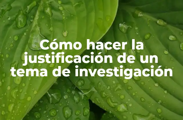 Cómo Hacer la Justificación de un Tema de Investigación