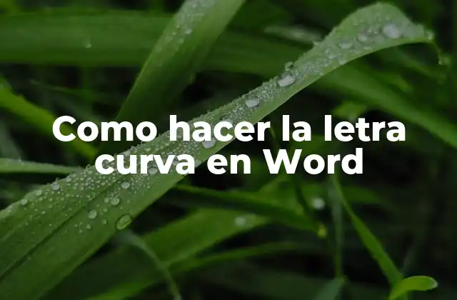 Como Hacer la Letra Curva en Word
