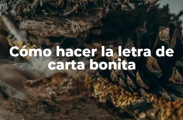 Cómo Hacer la Letra de Carta Bonita