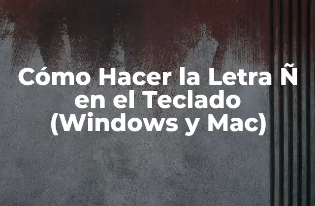 Cómo Hacer la Letra Ñ en el Teclado (windows y Mac)