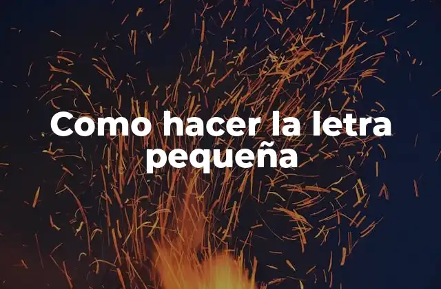 Como Hacer la Letra Pequeña 2 La letra pequeña